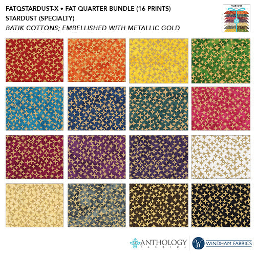 Stardust Batik Fat Quarter Bundle, 16pcs