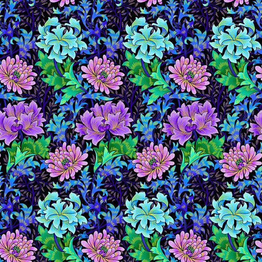 Medium Packed Floral Metallic