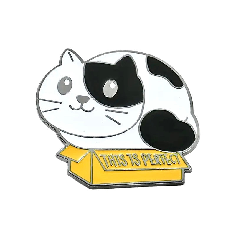 Purrfect box enamel pin