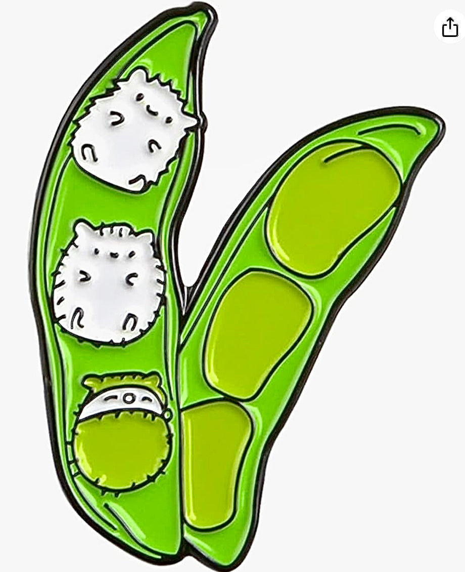 Hedgehog peas in a pod enamel pin