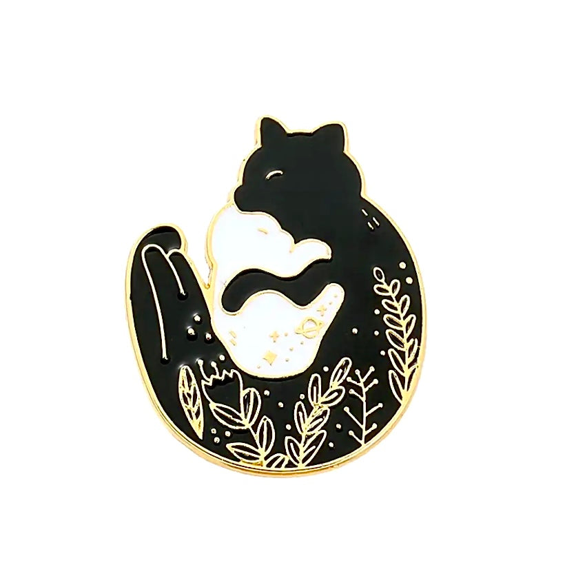 Snuggle Cats enamel pin