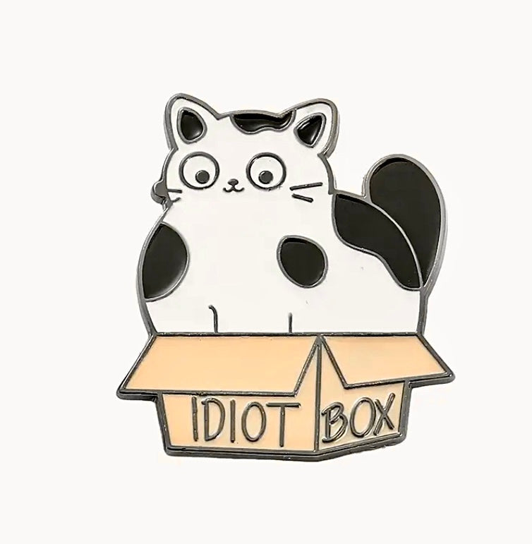 If It Fits I Sits Cat enamel pin