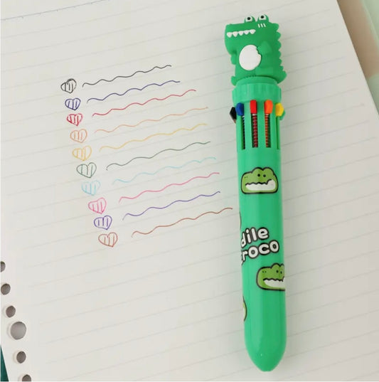 Retractable Multi Color Crocodile Pen
