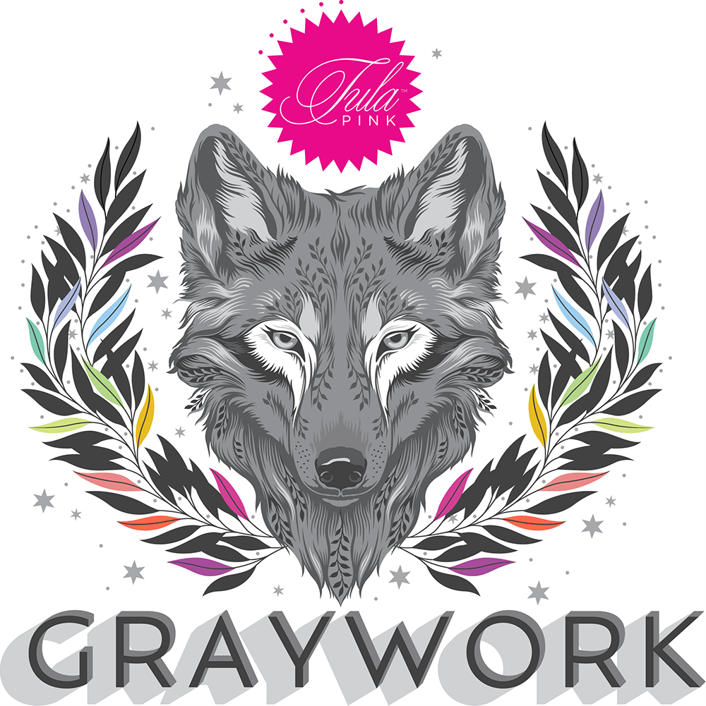 Pre-order - Tula Pink - Seal the Deal - Carbon || Graywork