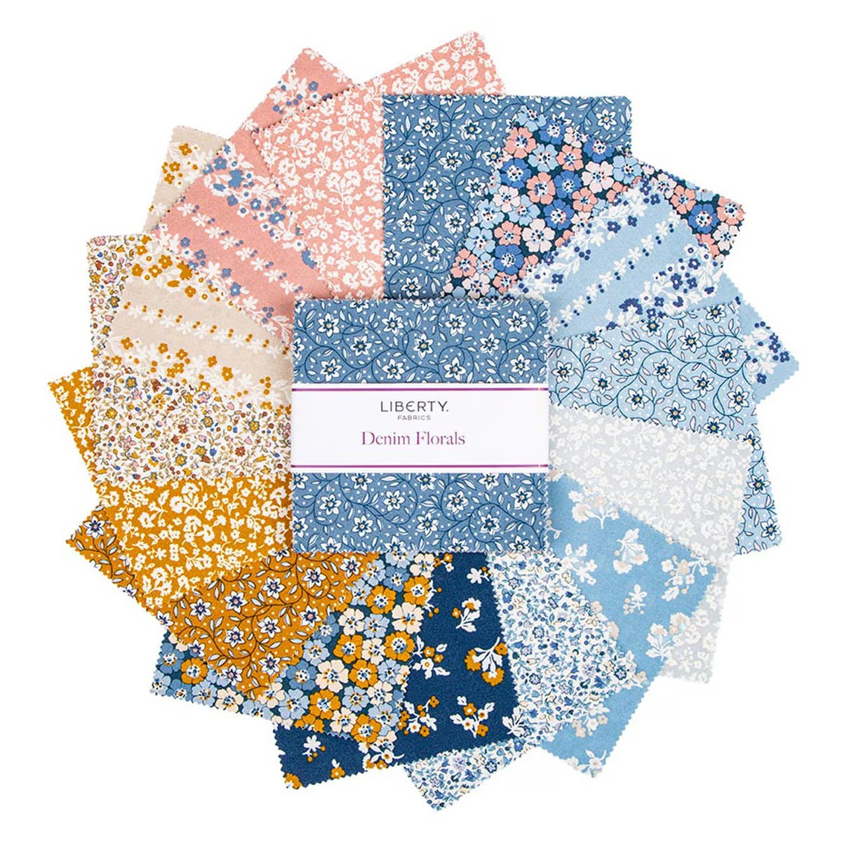 Liberty Denim Florals 5 Inch Stacker, 42 Pcs.