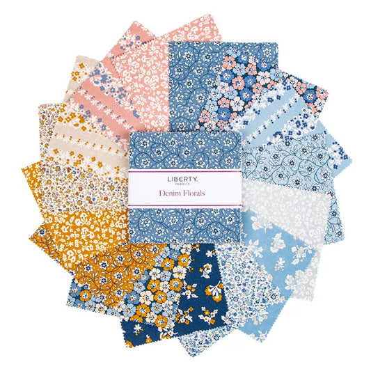 Liberty Denim Florals 5 Inch Stacker, 42 Pcs.