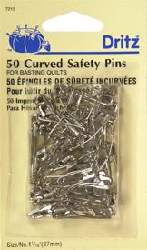 Curved Safety Pins Sz1 50ct Nkl