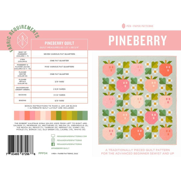 Pen and Papers Pineberry Quilt Pattern