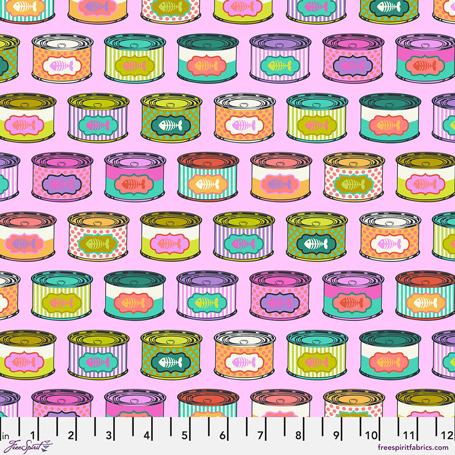 Tula Pink - Cat Snacks - Electroberry || Tabby Road Déjà Vu