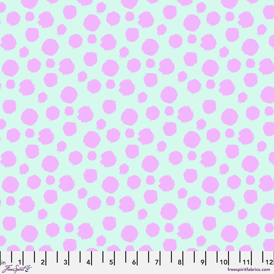 Tula Pink - Fur Ball - Technomint (Minky) || Tabby Road Déjà Vu Minky