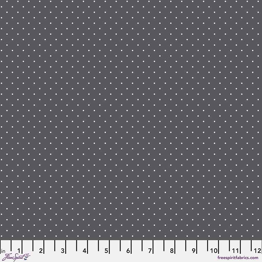 Pre-order - Tula Pink - Tiny Dots - Carbon || True Colors Graywork