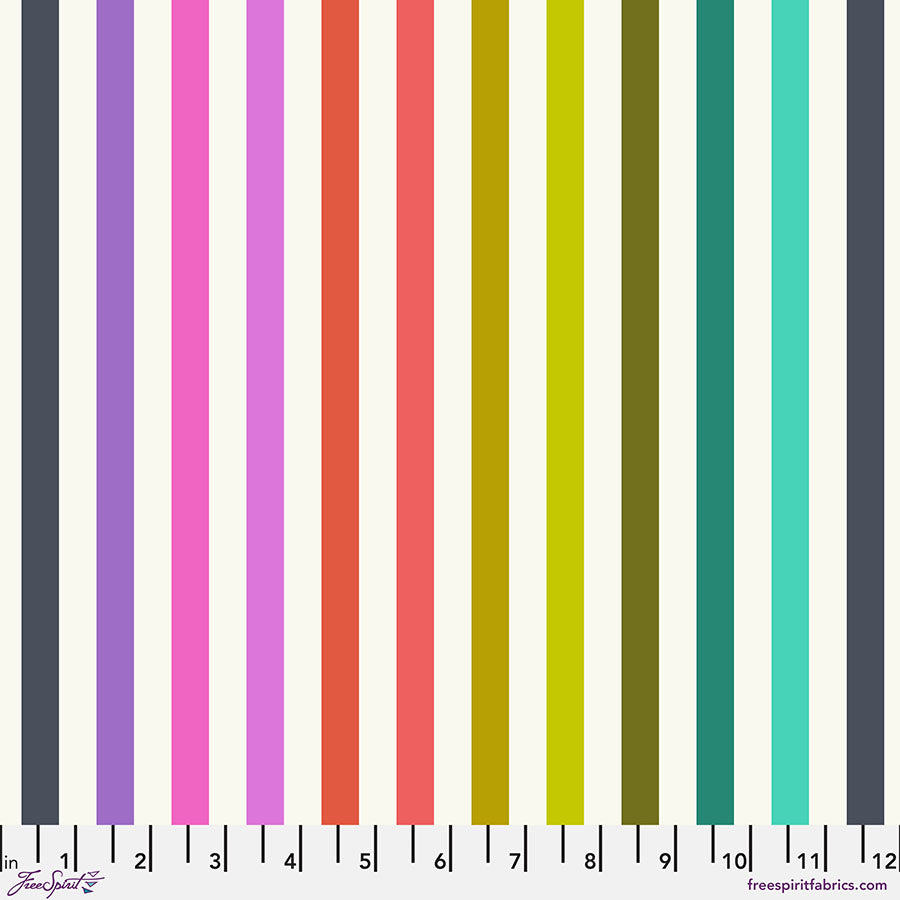 Tula Pink - Disco Stripe - Prism || Tabby Road Déjà Vu