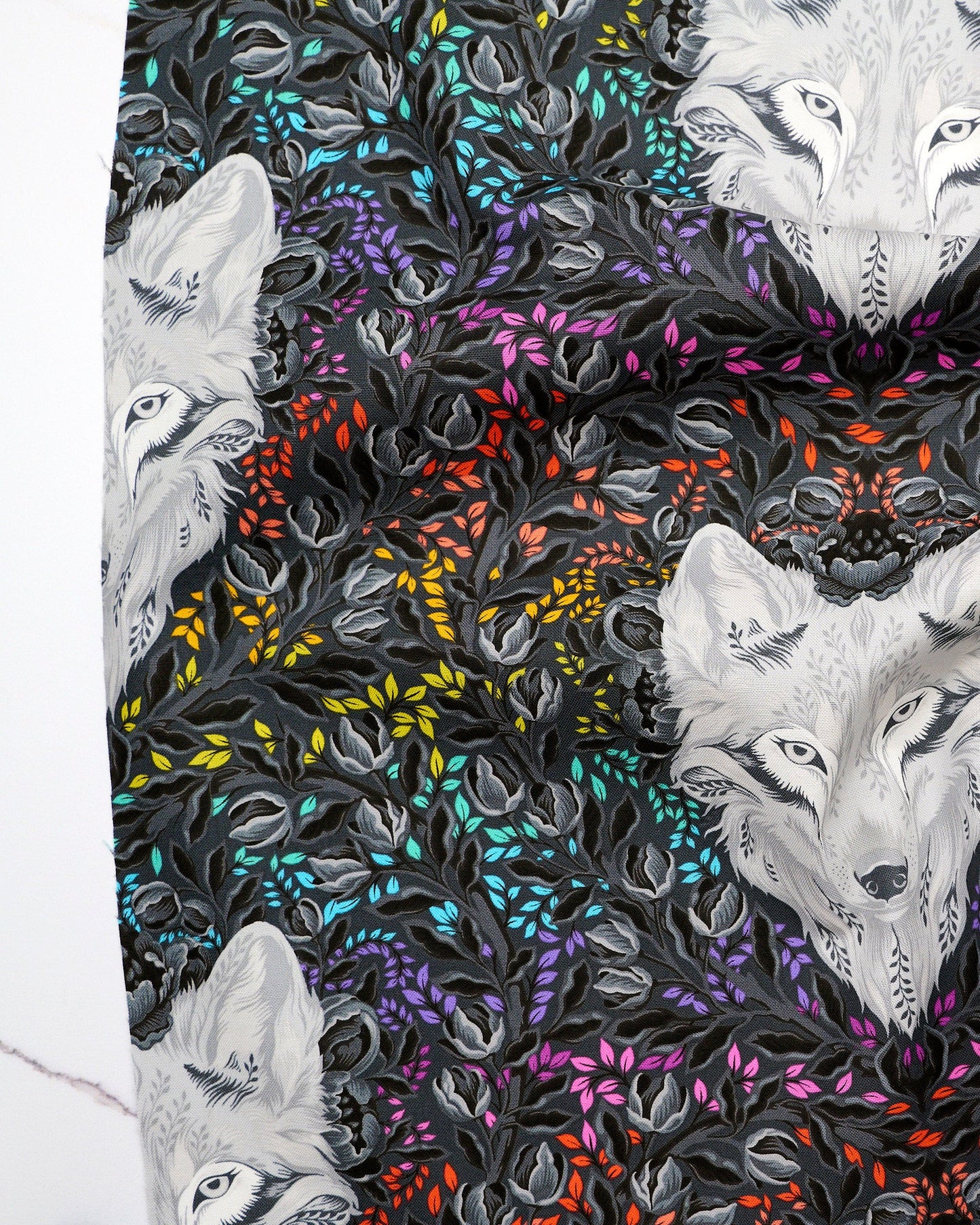 Pre-order - Tula Pink - Wolf of Pink Street - Carbon || Graywork