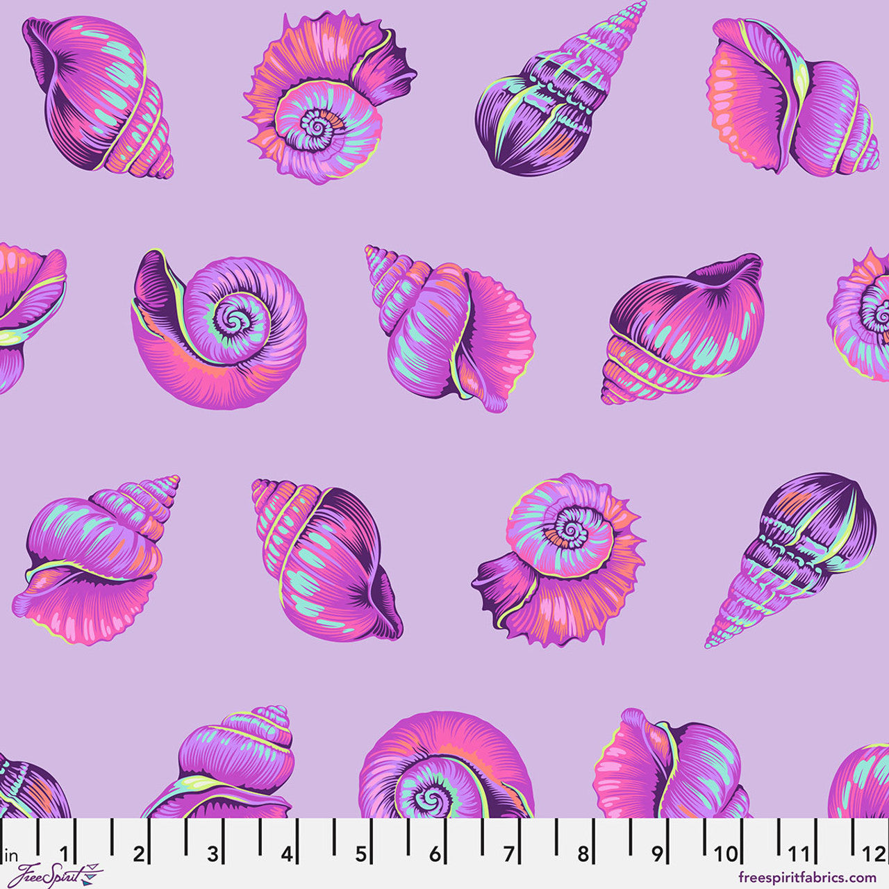 *Pre-order* Tula Pink - Lil Shelly - Ultraviolet || Floral Reef