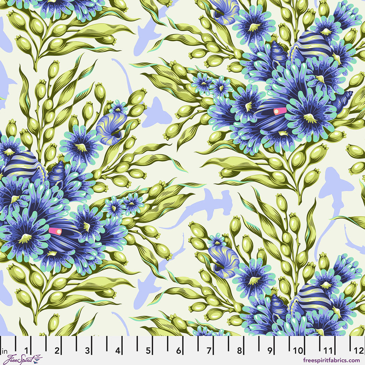*Pre-order* Tula Pink - Shadow Sharks - Marine || Floral Reef