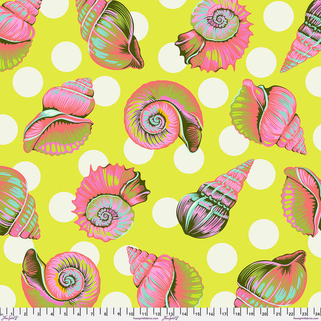*Pre-order* Tula Pink - 108" Backing Fabric - Big Shelly - Seagrass || Floral Reef