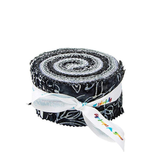 Expressions Batiks Achromatic Dance 2.5 Inch Jelly Roll, 40 Pcs.