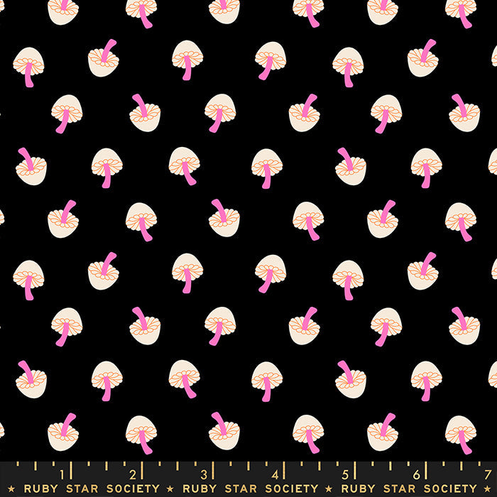 Ruby Star - Tiny Mushroom in Black