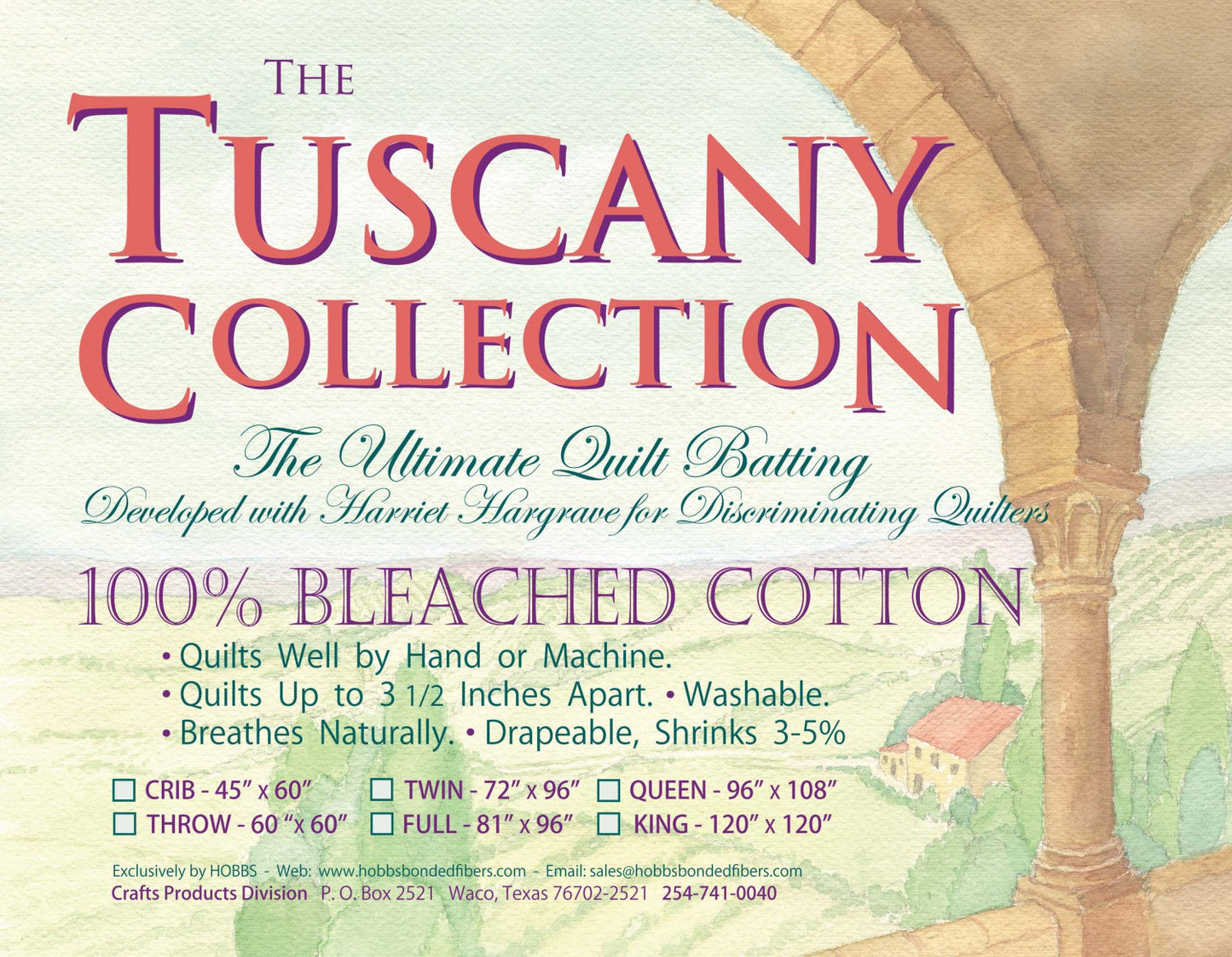 Tuscany 100% Bleached Cotton Batting Throw
