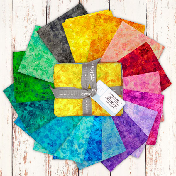 Quilting Treasures Flourish - Bright - Fat Quarter Bundle - 16pc