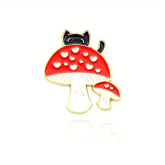 Mushroom Kitty enamel pin