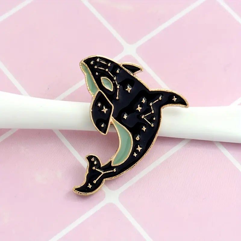 Galaxy Orca enamel pin
