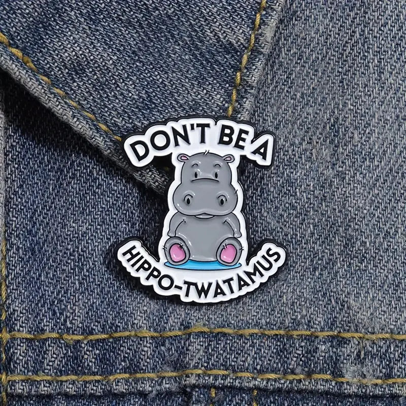 Hippo enamel pin