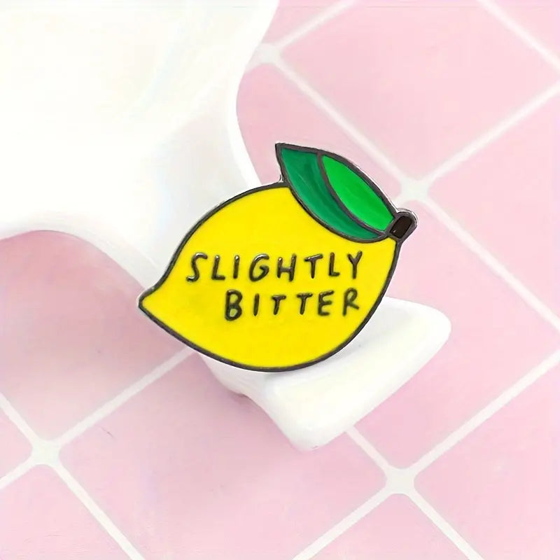 slightly bitter lemon enamel pin