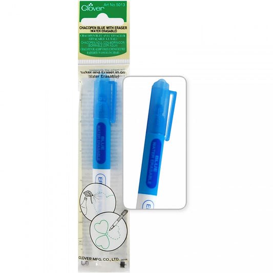 Chacopen Blue Air Erasable Dual Tip Pen With Eraser
