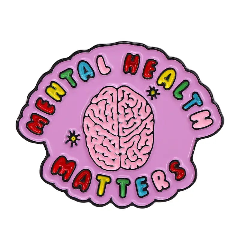 Mental Health Matters enamel pin in Purple