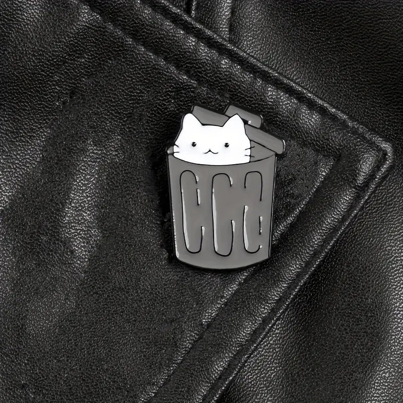 Hide and Seek cat enamel pin