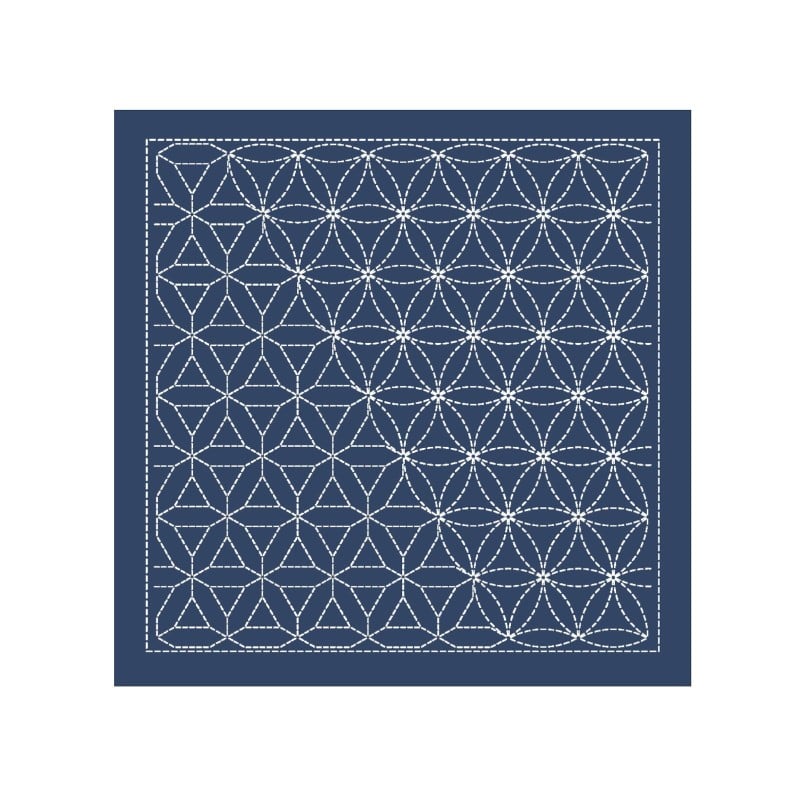 Sashiko Samp Hana-guruma Navy