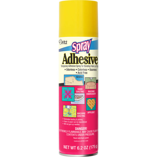 Dritz - Temporary Spray Adhesive for Bonding Fabric or Paper, Clear, 6.2 oz.