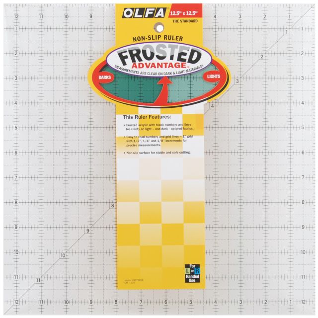 Frosted Acrylic Olfa Ruler 9.5in x 9.5in