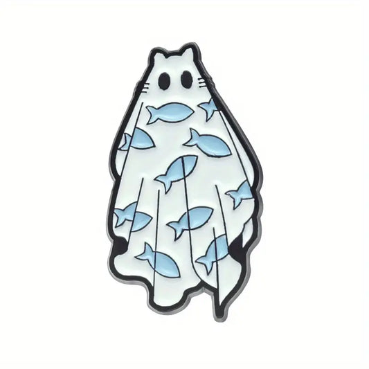Kitty Ghost Enamel Pin