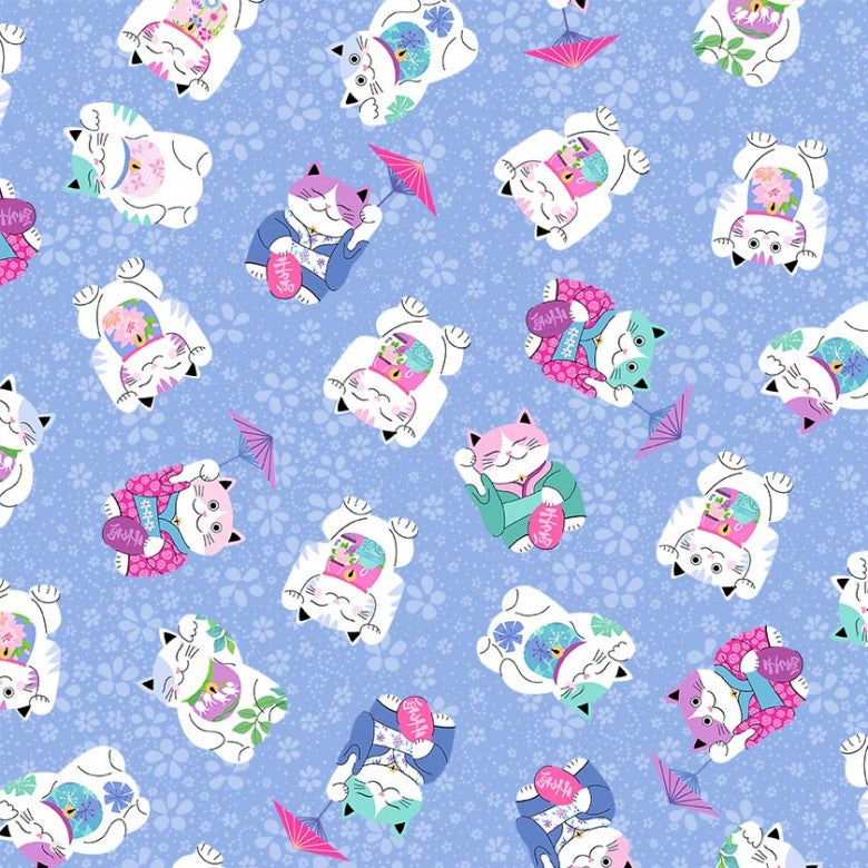 Good Fortune Cat - Blue