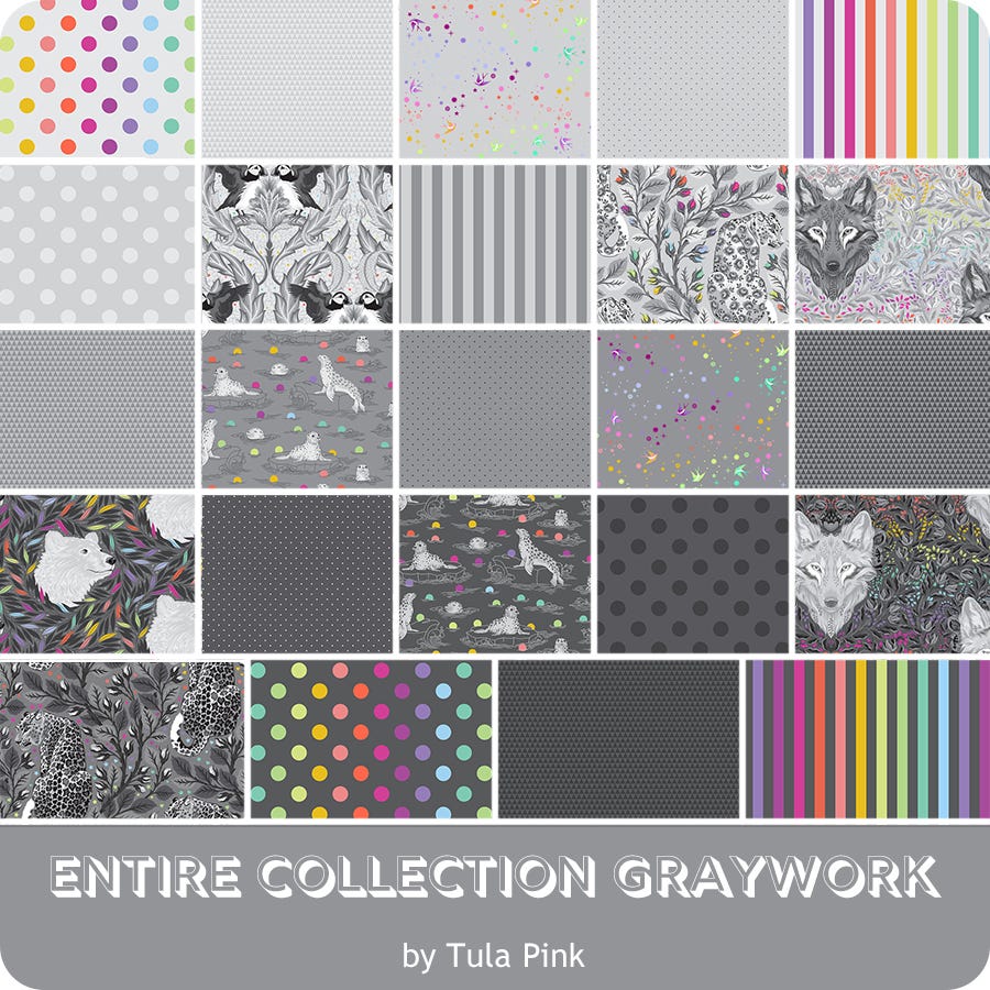 *Pre-order* Tula Pink - Graywork + True Colors Graywork Full Collections Bundles - 24 pcs