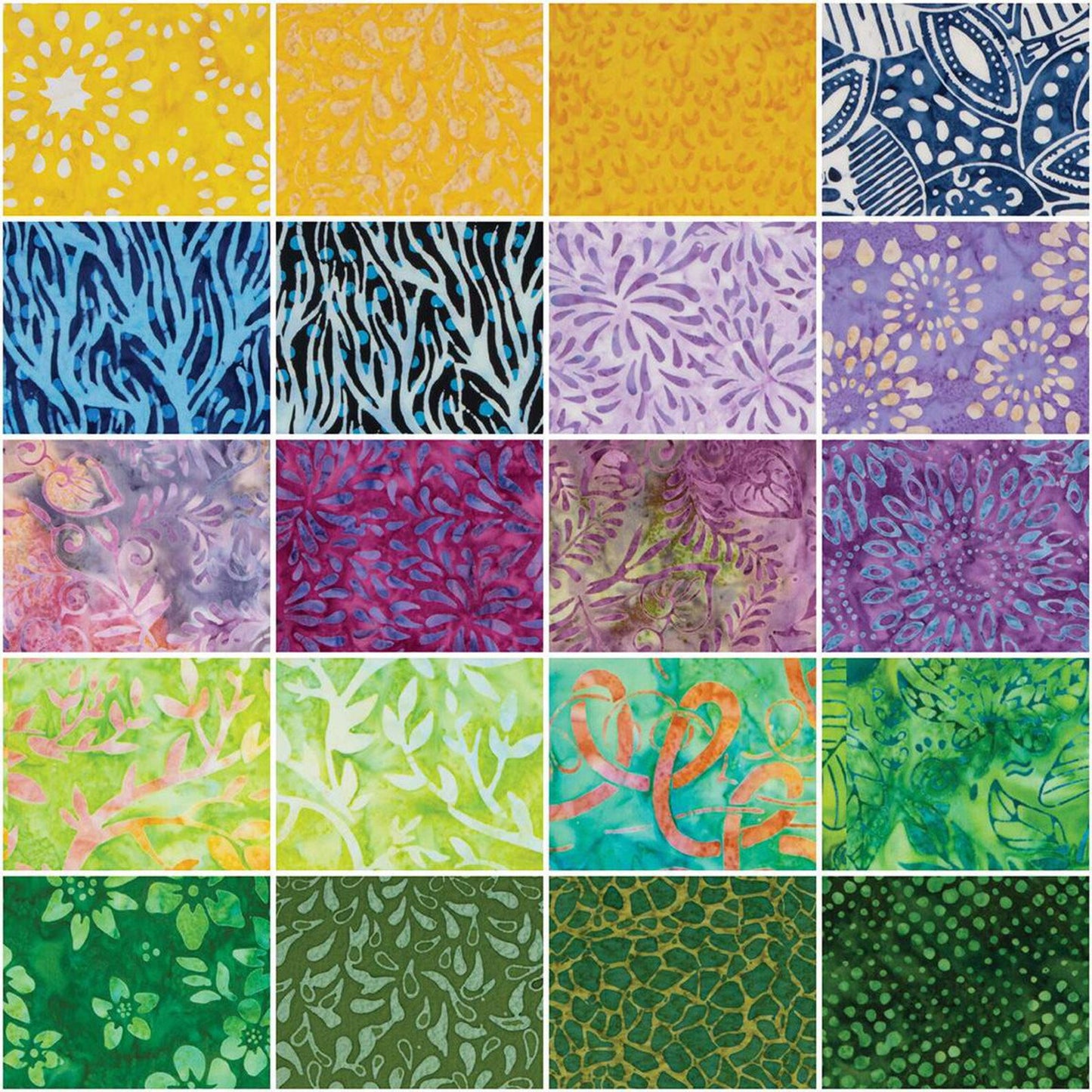 Expressions Batiks Meadow 5 Inch Stacker, 42 Pcs.