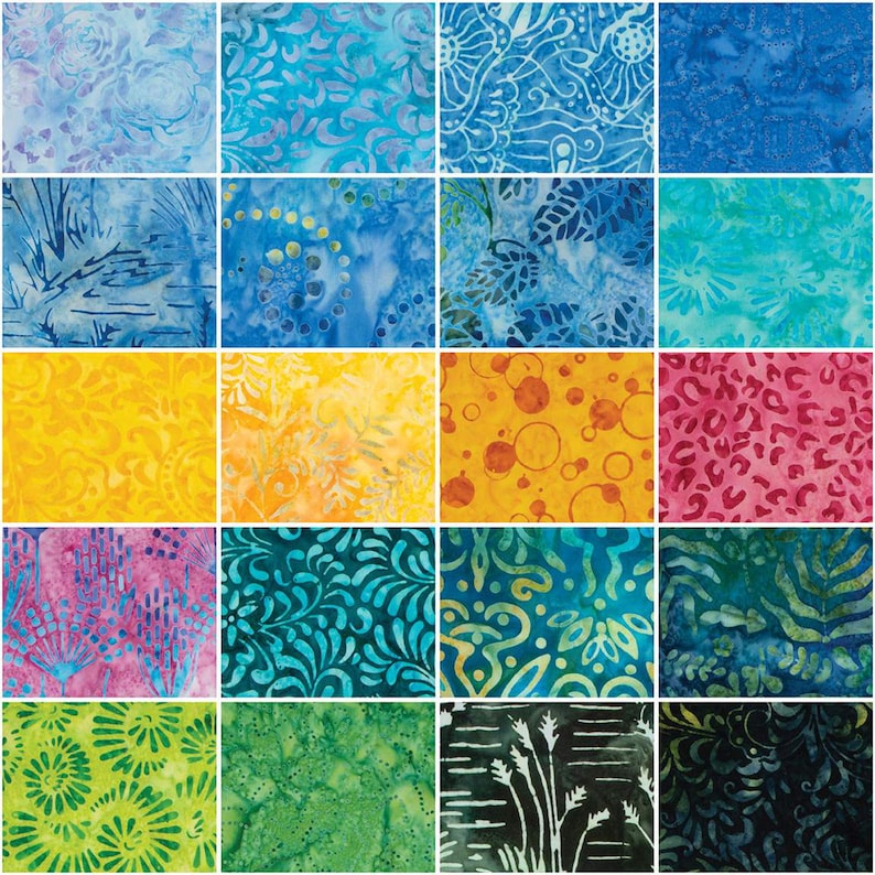 Expression Batiks April Showers 10 Inch Stacker, 42 Pcs