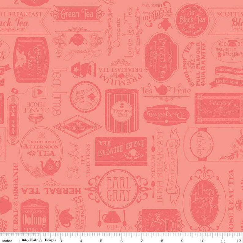 Afternoon Tea Labels Salmon