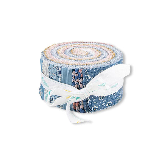Liberty Denim Florals 2.5 Inch Jelly Roll, 40 Pcs.