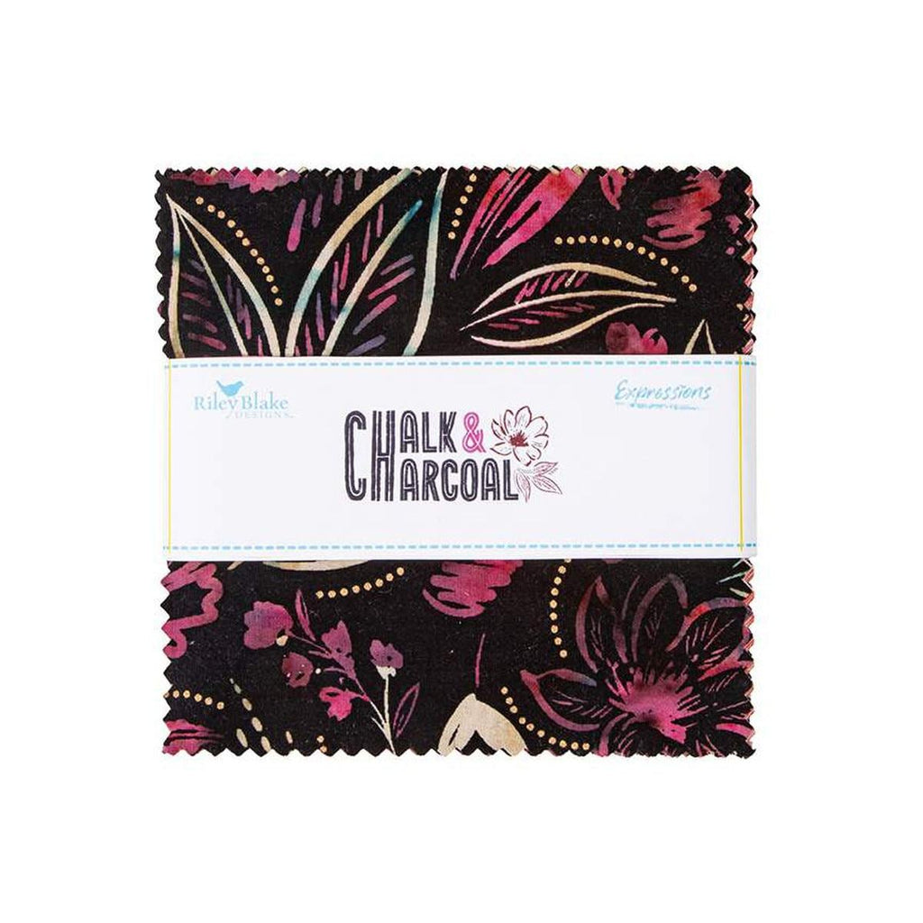 Batiks Chalk & Charcoal 5 Inch Stacker C, 42 Pcs.