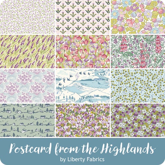Liberty Postcard from the Highlands Fat Quarter Bundle, 12 Pcs.