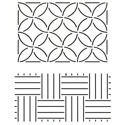 Sashiko Stencil Stone & Circle 9"X 12"