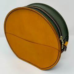 The Orchard in Green & London Tan Leather from the Beansy x Keaton Quilts Collection
