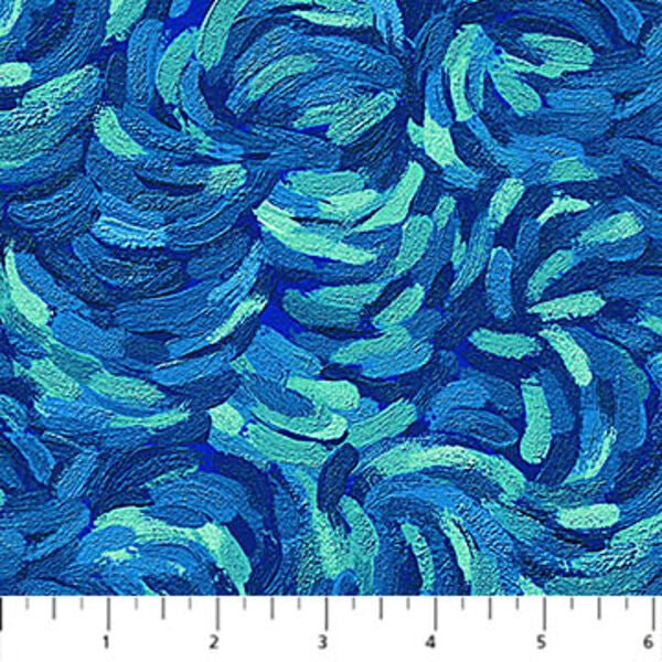 Starry Night - Brushstroke - Dark Teal Multi