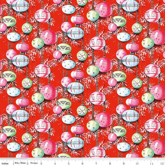 Christmas Joy Ornaments Red