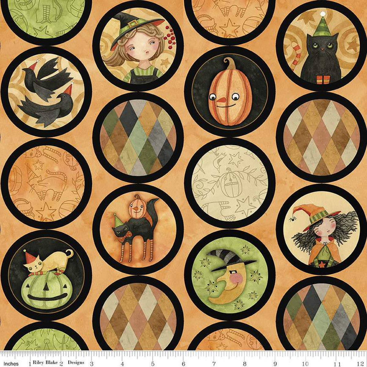 Halloween Whimsy Circles Orange