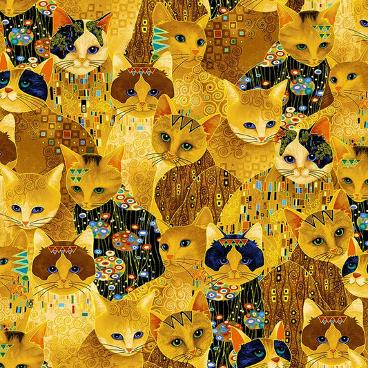 Golden Bejeweled Cats