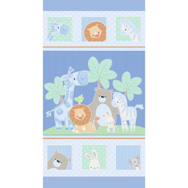 Little Peepers Flannel - 24" Little Peepers Panel - Blue